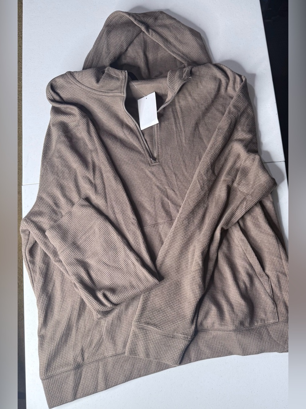 ZbyZella Waffle Knit Quarter Zip Hoodie 2X